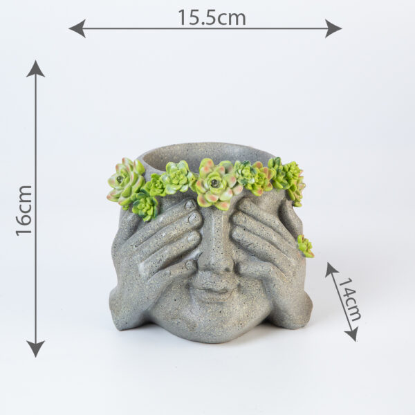 Illuminated flowerpot - Closed eyes