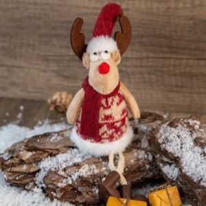 Christmas Decoration Reindeer - Red Hat
