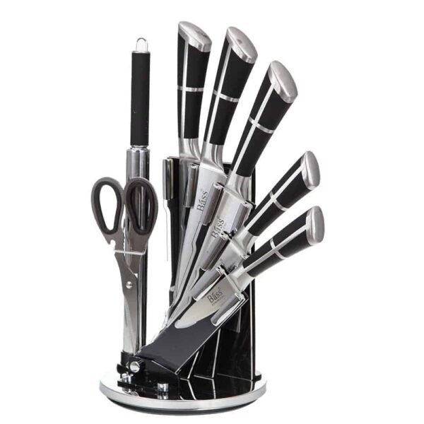 Set of kitchen knives - Bass black and gray