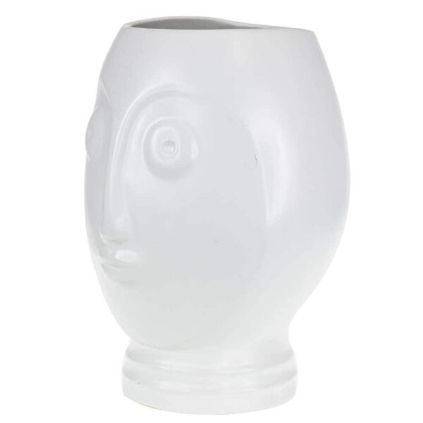 Ceramic vase from the Faces series in white - L
