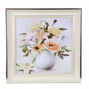 Painting with embossed frame and silver decoration