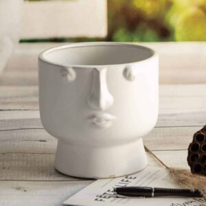 Ceramic vase from the Faces series in white - XL