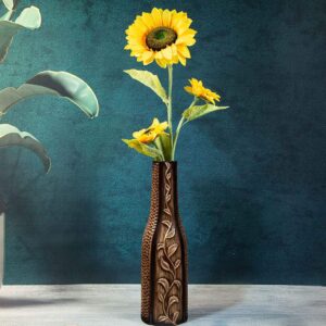 Ceramic vase - Golden leaves