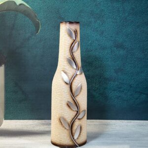 Ceramic vase - Silver leaves