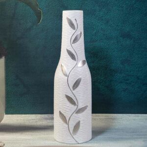 Ceramic vase - Silver leaf