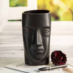 Ceramic vase from the Faces series - black