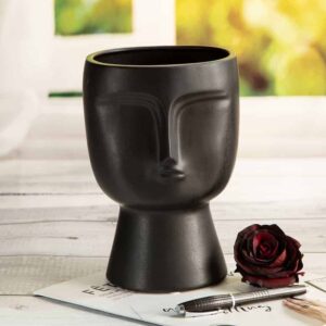Ceramic vase from the Faces series - Black