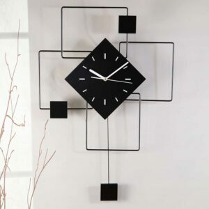Wall clock with pendulum - Black
