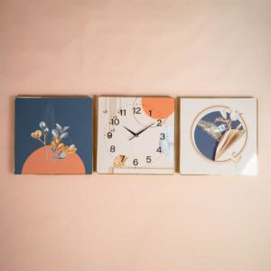 Set of wall clocks with two panels - Endless time in an exquisite style