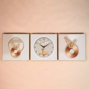 Set of wall clocks with two panels with refined design