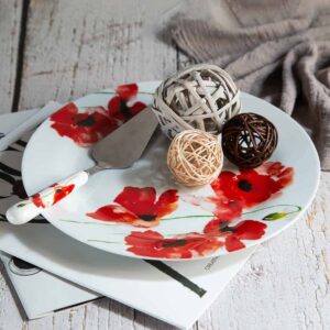 Cake plate with spatula from the Red Poppy series