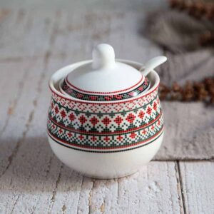Bulgarian Embroidery Sugar Pot