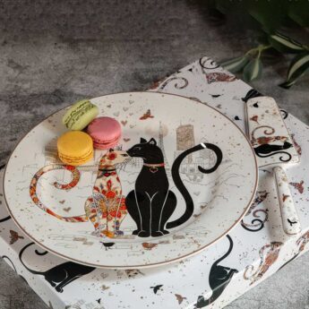 Cake plate with spatula from the Cats series