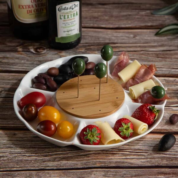 Cheese plate with forks from the Bamboo series