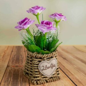Flower arrangement - Mini roses in a basket