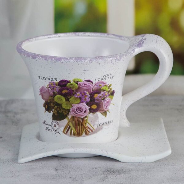Flower pot with saucer - Bouquet