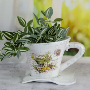 Flower pot with saucer - Spring