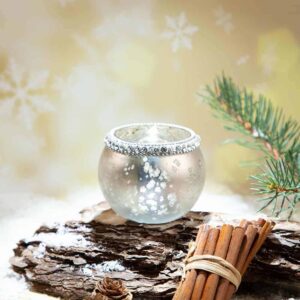 Christmas candle holder Silver - S circle