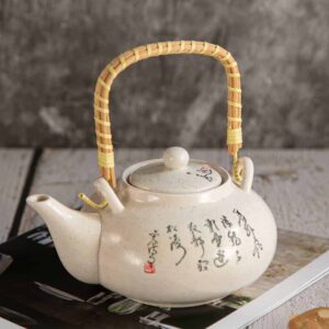 Teapot - Japanese symbols in white