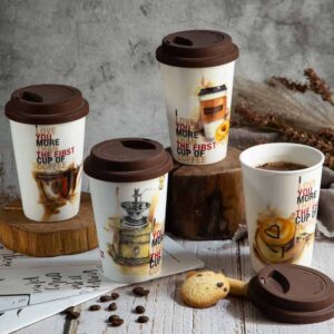 I love you more than the first cup of coffee Travel Mug with Silicone Lid