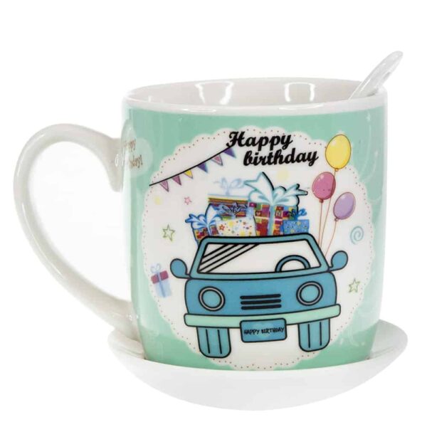 Green car gift cup