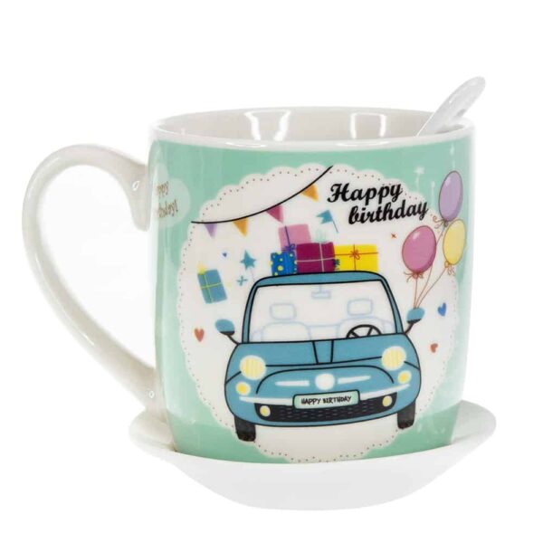 Green car gift cup