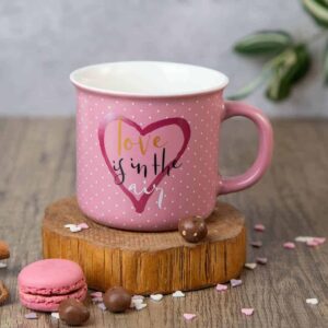 Gift mug - Pink hearts 270ml