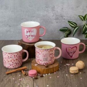 Gift mug - Pink hearts 270ml