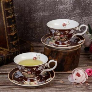 Set of 2 glasses with saucers - Delicate style