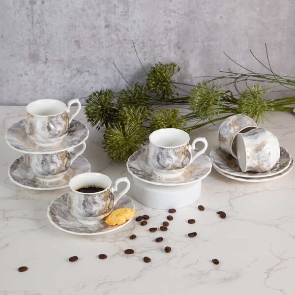 Coffee set - Silver marble