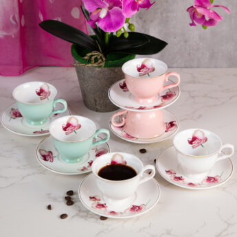 Coffee set - Colorful orchid