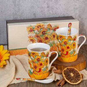 Gift Cups with Spoon from the Sunflowers Series 240ml