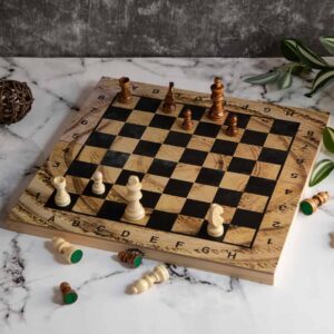 Compact wooden chess - big