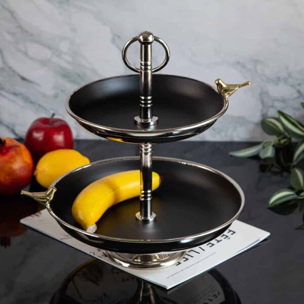 Cake tray on two levels - Black