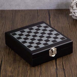 Chess set with wine accessories