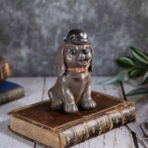 Decorative figurine dog with a bow tie from the Animal Kingdom set