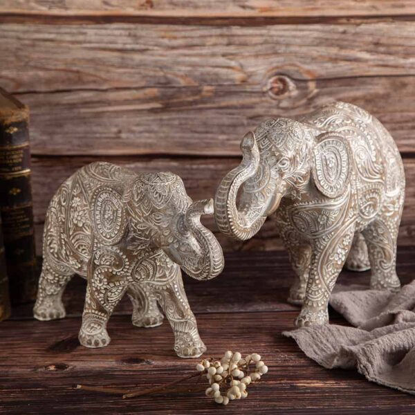 Decorative statuette Elephant with ornaments - big