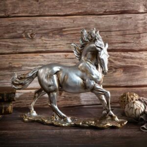 Decorative statuette of a horse on a pedestal