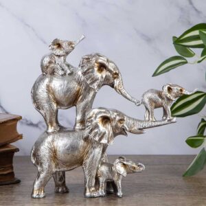 Elephant Statuette 21.5cm - Family Tenderness and Strong Bond