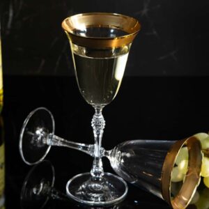 White wine glasses from Parus set - gold