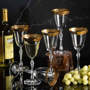 White wine glasses from Parus set - gold