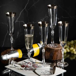 Champagne glasses from Parus series - silver 190ml