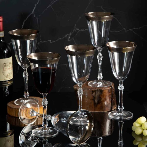 Red wine glasses from Parus series - silver 250ml