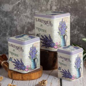 Set of metal boxes Lavender