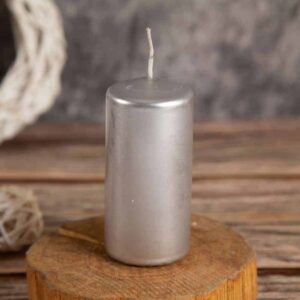 Candle pillar 50x100mm, Gray metallic