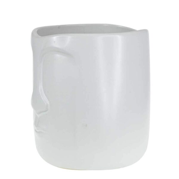 Ceramic vase from the Faces series in white - S