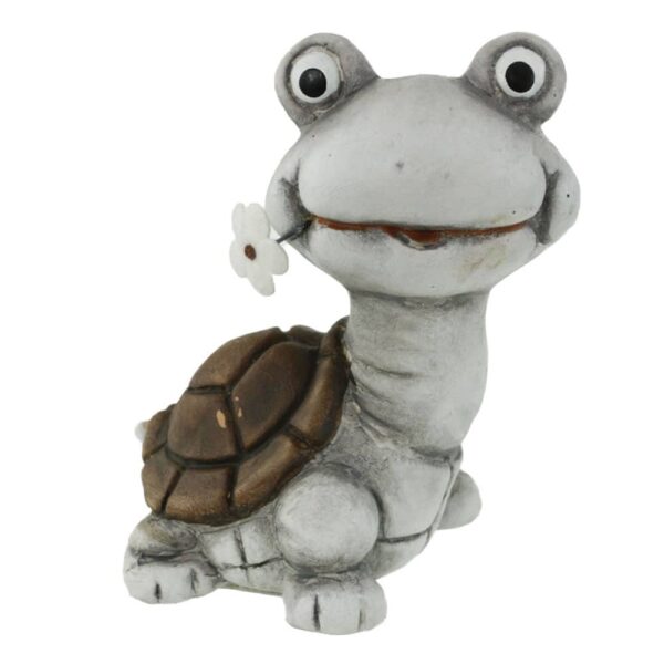 Decorative turtle with a flower figurine