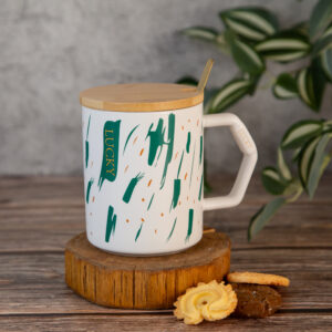 Gift Mug with Lid and Spoon – Colors 410ml