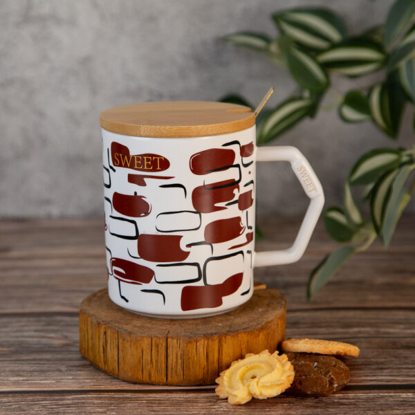 Gift Mug with Lid and Spoon – Colors 410ml