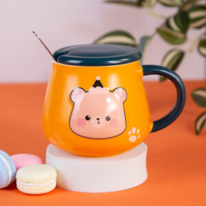 Gift Mug with Lid and Spoon – Bear Cub 410ml